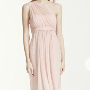 David’s Bridals Short Illusion One Shoulder Dress
